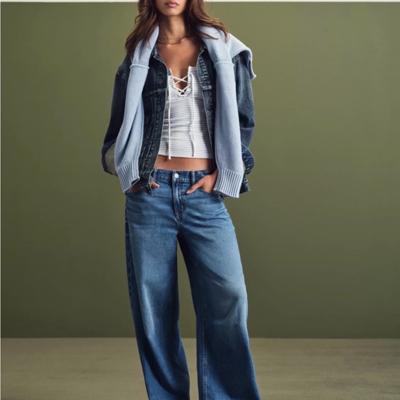 American Eagle Outfitters AE Ultra wide leg, low-rise Jeans 8 short - Picture 5 of 12